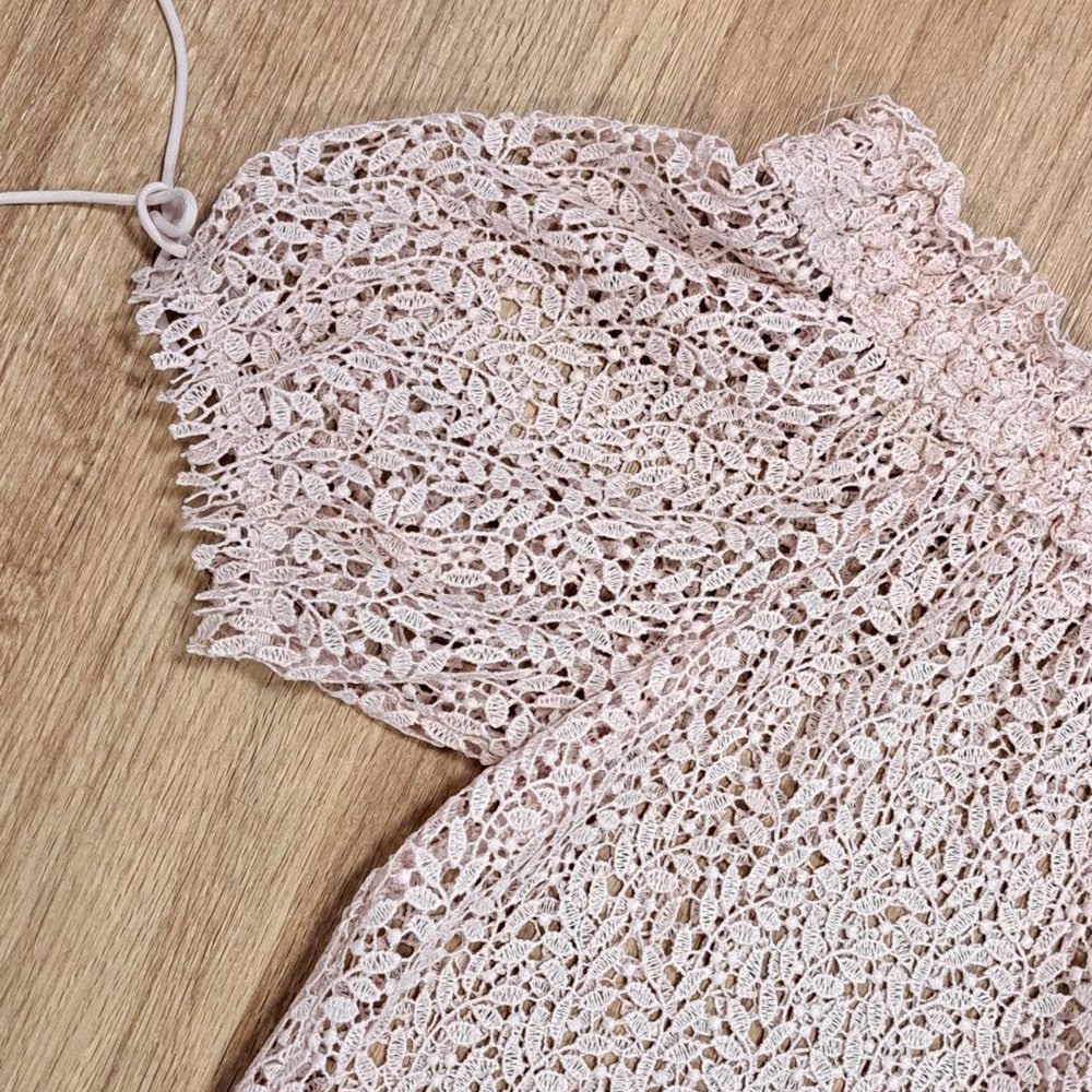 Zara Basic Rose Lace Crop Top - Medium - image 3